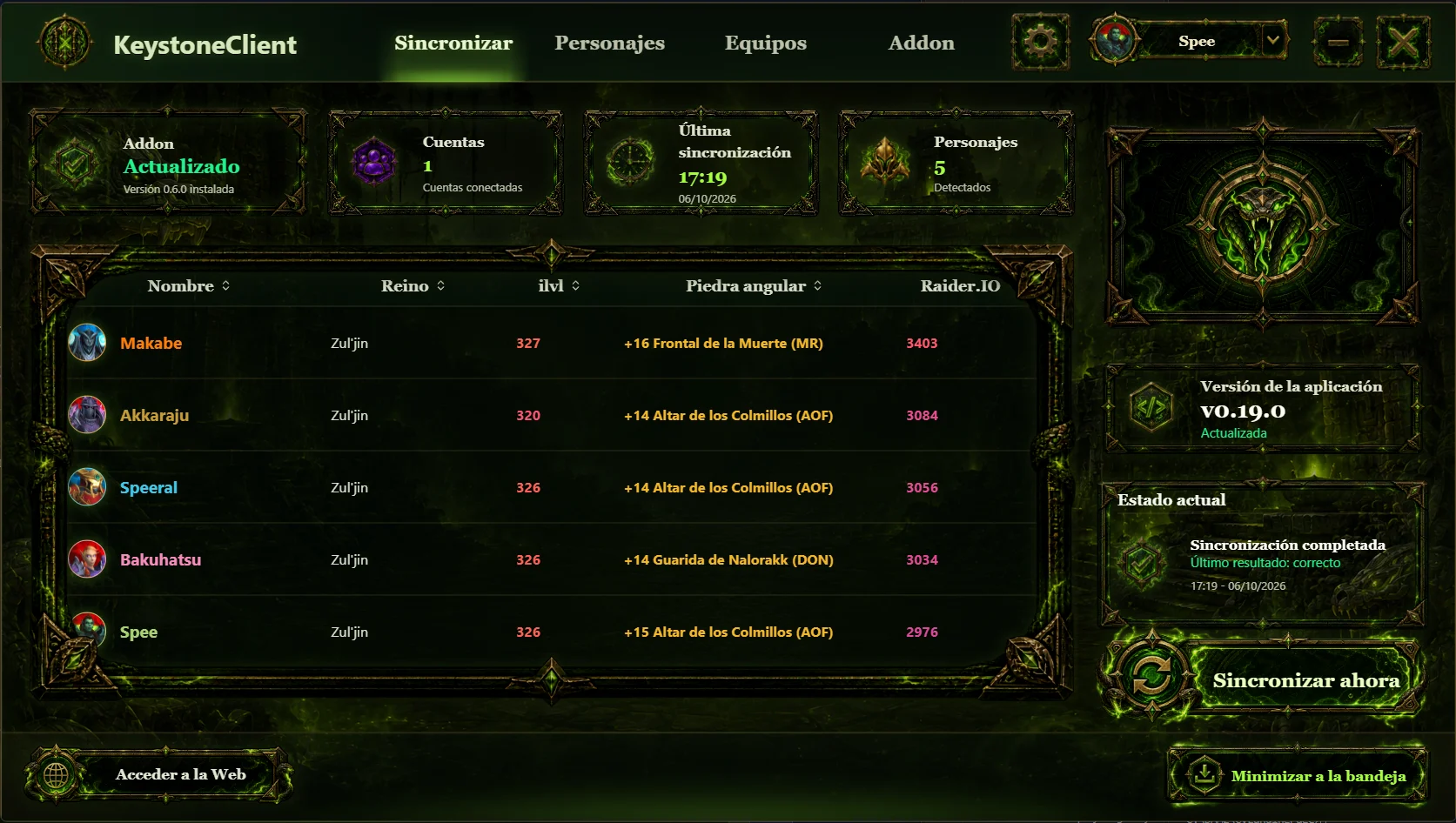 Cliente KeystoneSync con el tema Poison
